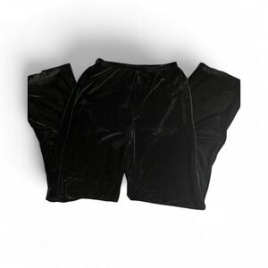 Vintage Cachet Black Velvet Wide Leg‎ Pants Size 8